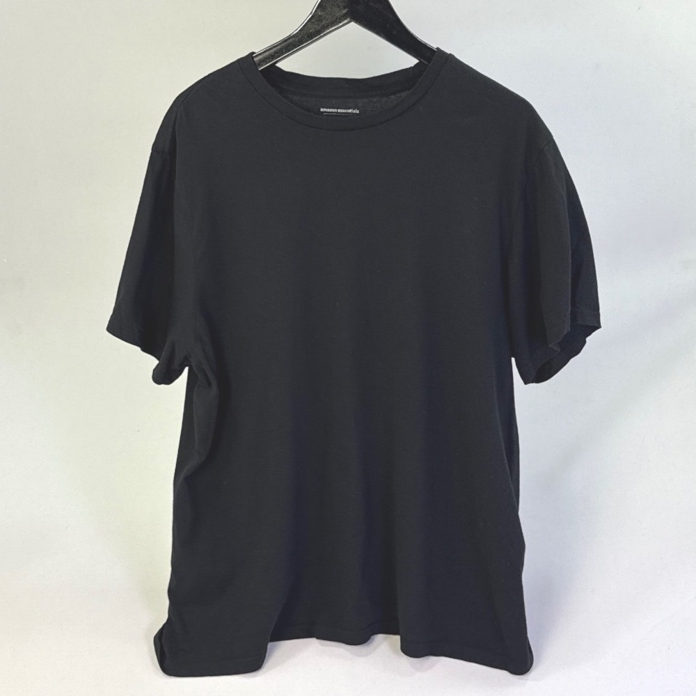 Amazon Essentials Mens Crewneck Short Sleeve T-Shirt Black Solid Basic Tee XL